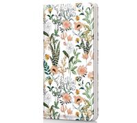 Pisypox Checkbook Cover for Personal Checkbook，Patterned Pu Leather check book covers for women and men，with Pen Holder & Built-in Clear Plastic Divider for Duplicate Checks, White flora, One Size
