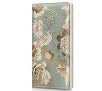 Pisypox Checkbook Cover for Personal Checkbook,Patterned Pu Leather check book covers for women and men,with Pen Holder & Built-in Clear Plastic Divider for Duplicate Checks, Golden Flower, Modern
