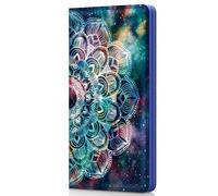 Pisypox Checkbook Cover for Personal Checkbook,Patterned Pu Leather check book covers for women and men,with Pen Holder & Built-in Clear Plastic Divider for Duplicate Checks, Mandara, One Size