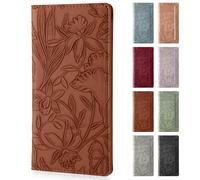 Pisypox Checkbook Cover for Personal Checkbook，Soft PU leather with a detailed embossed flower pattern，with Pen Holder & Built-in Clear Plastic Divider for Duplicate Checks, Brown, One Size