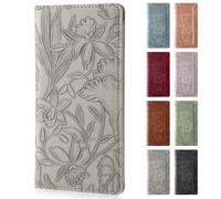 Pisypox Checkbook Cover for Personal Checkbook，Soft PU leather with a detailed embossed flower pattern，with Pen Holder & Built-in Clear Plastic Divider for Duplicate Checks, Gray, One Size