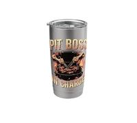 Pit Boss in Charge BBQ Grill Masters Pitmaster Meat Smoker Stainless Steel Insulated Tumbler