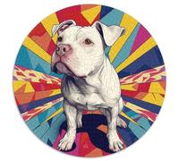 Pit Bull 1000 Piece Jigsaw Puzzles Round Jigsaw Classic Educational Games Color Challenge for Travel Gifts,Present 1000pcs (67.5x67.5cm)
