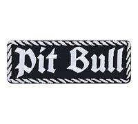 Pit Bull Aggressive Dog Iron on Patches - Sew on Patch Gift for Pitbull Dog Owners - Wildly Popular Embroidered Patches for Dog's Vest, Collar, Neckerchief, Other Wearable - 100x35 mm