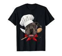 Pit Bull Chef Dog, Cooking Baking Lover Value Graphic T-Shirt, Men, Black, L