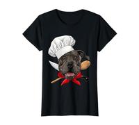 Pit Bull Chef Dog, Cooking Baking Lover Value Graphic T-Shirt, Women, Black, M