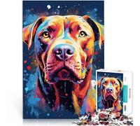 Pit Bull Dog Color Pitbull1000 Piece Jigsaw Puzzles for Adults Educational Family Game deal as gifts for the whole family 38x26cm