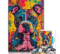 Pit Bull Dog Jigsaw Puzzles for Adults Teenagers Jigsaws Puzzle,Help The Brain Exercise Addictive Toys to Cultivate Patience Great Gift 50x75cm