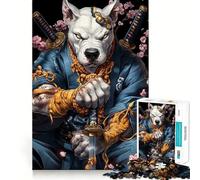 Pit Bull Dog Samurai Warrior Jigsaw Puzzles 1000 Piece for Teenagers Pure Logic Toy Gentle Relax Clean Cut Fine Art Piece (38x52cm)