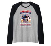 Pit Bull Dog This America We Love Dogs 4th of July Raglan Baseball Tee