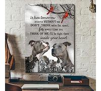 Pit bull Every time you think of me, I’ll be right in your heart Pit bull Portrait Canvas Print Wall Art