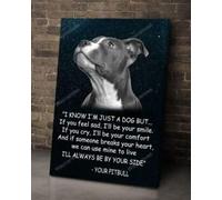 Pit bull I will always be by your side Pit bull Portrait Canvas Print Wall Art