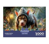 Pit Bull Jigsaw Puzzles Puzzle for Adults Kids. 1000 Piece Autumn Floral Lane Challenge Toy Home Decoration for Gifts 70x50cm/1000pcs