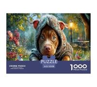 Pit Bull Jigsaw Puzzles Puzzles for Adults Kids. 1000 Pieces Autumn Floral Lane Impossible Challenge Toy Home Decoration for Gifts 52x38cm/1000pcs