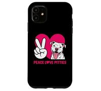 Pit Bull Pittie Peace Love Funny Rescue Dog Lover Case for iPhone 11