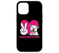 Pit Bull Pittie Peace Love Funny Rescue Dog Lover Case for iPhone 12/12 Pro