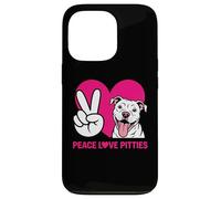 Pit Bull Pittie Peace Love Funny Rescue Dog Lover Case for iPhone 13 Pro
