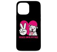 Pit Bull Pittie Peace Love Funny Rescue Dog Lover Case for iPhone 13 Pro Max