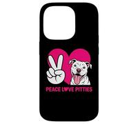 Pit Bull Pittie Peace Love Funny Rescue Dog Lover Case for iPhone 14 Pro