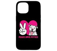 Pit Bull Pittie Peace Love Funny Rescue Dog Lover Case for iPhone 15