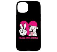 Pit Bull Pittie Peace Love Funny Rescue Dog Lover Case for iPhone 15 Plus