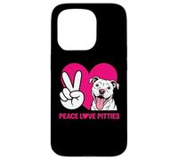 Pit Bull Pittie Peace Love Funny Rescue Dog Lover Case for iPhone 15 Pro