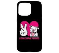 Pit Bull Pittie Peace Love Funny Rescue Dog Lover Case for iPhone 15 Pro Max