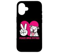 Pit Bull Pittie Peace Love Funny Rescue Dog Lover Case for iPhone 16