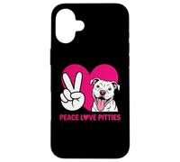 Pit Bull Pittie Peace Love Funny Rescue Dog Lover Case for iPhone 16 Plus