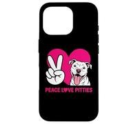 Pit Bull Pittie Peace Love Funny Rescue Dog Lover Case for iPhone 16 Pro