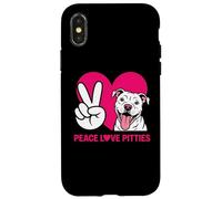 Pit Bull Pittie Peace Love Funny Rescue Dog Lover Case for iPhone X/XS