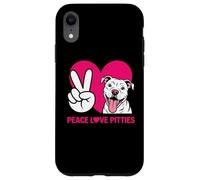 Pit Bull Pittie Peace Love Funny Rescue Dog Lover Case for iPhone XR