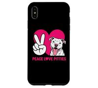 Pit Bull Pittie Peace Love Funny Rescue Dog Lover Case for iPhone XS Max