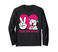 Pit Bull Pittie Peace Love Funny Rescue Dog Lover Long Sleeve T-Shirt