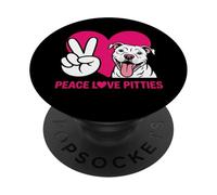 Pit Bull Pittie Peace Love Funny Rescue Dog Lover PopSockets Adhesive PopGrip