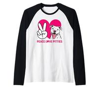 Pit Bull Pittie Peace Love Funny Rescue Dog Lover Raglan Baseball Tee
