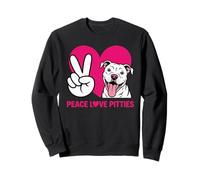 Pit Bull Pittie Peace Love Funny Rescue Dog Lover Sweatshirt