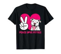 Pit Bull Pittie Peace Love Funny Rescue Dog Lover T-Shirt