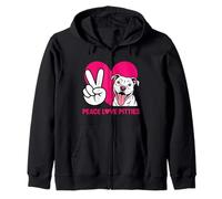 Pit Bull Pittie Peace Love Funny Rescue Dog Lover Zip Hoodie