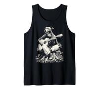 Pit Bull Playing Guitar Folk Music Medieval Dog Guitarist Tank Top