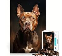 Pit Bull Portrait Jigsaw Puzzles for Adults1000 Pieces Improve Memory Relax Mind Sharp Edge Art Collection Piece (50x75cm)