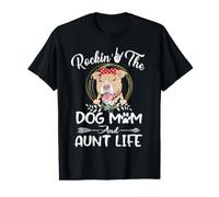 Pit Bull Rocking The Dog Mom and Aunt Life Funny Mothers Day Value Graphic T-Shirt