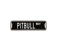 Pit Bull Street Sign You Me and The Dogs Tin Sign 3x12in Custom Rust-Proof Aluminum Sign Antique Metal Plaque Sign for Office Bedroom Living Room Club