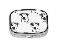 Pit Bull T Bone Graphic,Meta Pill Box 2 Compartment Medicine Case,Portable Organizer,Rectangle Meta Portable Organizer Pill Box 143 Compartment Medicine Case