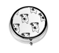 Pit Bull T Bone GraphicMeta Pill Box 3 Compartment Medicine Case,Portable Organizer