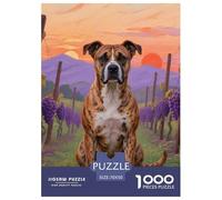 Pit Bull Terrier 1000 Pieces for Adults Jigsaw Puzzles Beautiful Decoration Puzzle Cute Dog Challenging Puzzles Gifts for Men70x50cm/1000pcs