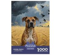 Pit Bull Terrier 1000 Pieces for Adults Jigsaw Puzzles Beautiful Decoration Puzzle Cute Dog Colourful,Fun,Challenging And Brainteasing Fun Present & Activity for Home70x50cm/1000pcs