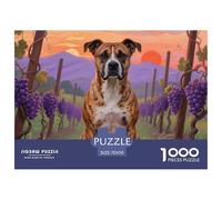 Pit Bull Terrier Jigsaw Puzzles for Adults 1000 Beautiful Decoration Puzzle Cute Dog Fun Present & Activity for Home70x50cm/1000pcs