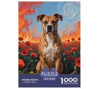Pit Bull Terrier Jigsaw Puzzles for Adults 1000 Educational Games Cute Dog Challenging Puzzles Fun Present & Activity for Home70x50cm/1000pcs
