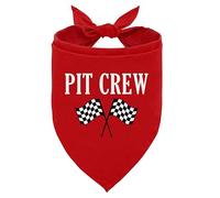 Pit Crew Dog Bandana, Red Dog Bandana, Checkered Flags Race Car Flag Dogs Bandanas, Pet Triangle Scarf, Gift for Dogs Lover, Pet Bandana for Small Medium Dogs (M)
